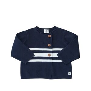 Mon‎ Petit Mousqueton Unisex Navy Blue Stripe Nautical Cardigan Size 24 Months
